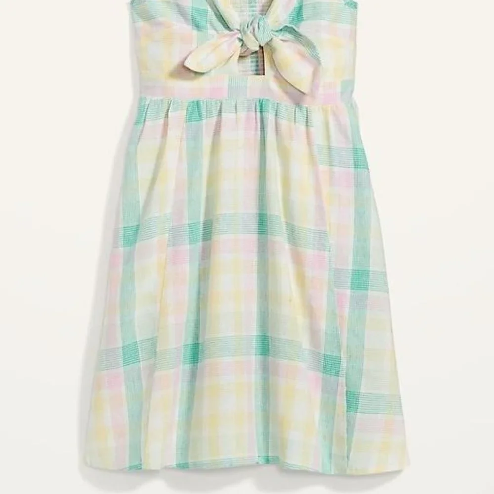 Old Navy Fit & Flare Tie-Front Smocked Printed Mini Cami Dress for Women New - Picture 5 of 9